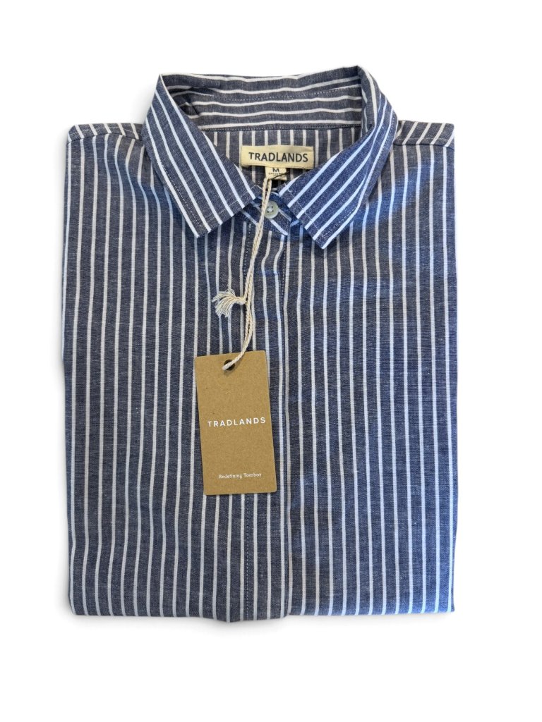 Tradlands Soleil Sleeveless Shirt Dress Blue & White Stripe Size Medium Nwt — image 3 of 5